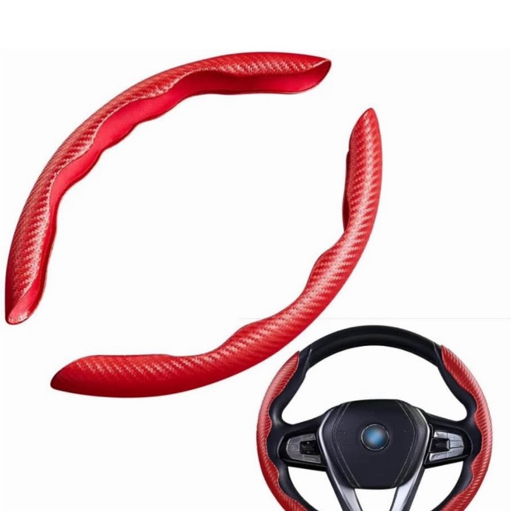 Red Carbon Fiber Steering Wheel Cover